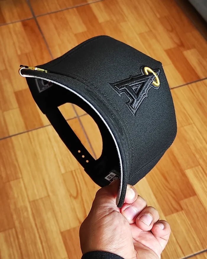 New Era Anaheim Angels Gold Black Classic 9Forty A Frame Snapback Hat