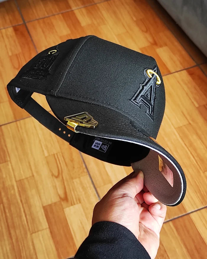 New Era Anaheim Angels Gold Black Classic 9Forty A Frame Snapback Hat
