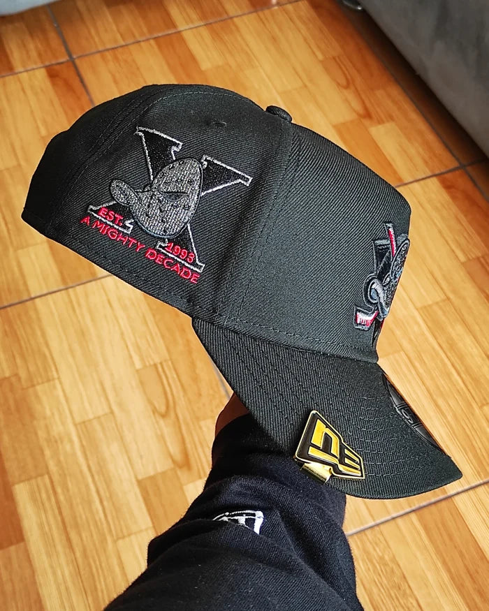 New Era Anaheim Ducks 10th Anniversary Metallic Blackout Red Edition 9Forty A Frame Snapback