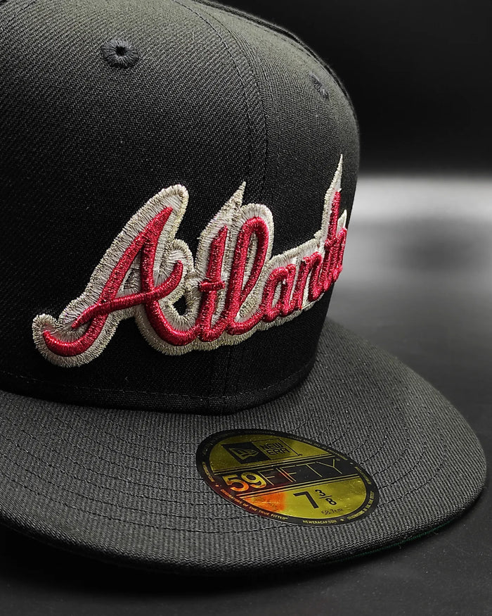 New Era Atlanta braves 150th anniversary black dome metallic edition 59fifty fitted hat