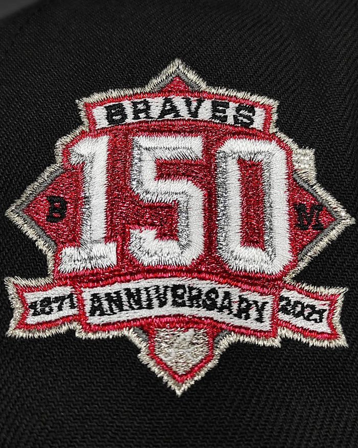 New Era Atlanta braves 150th anniversary black dome metallic edition 59fifty fitted hat