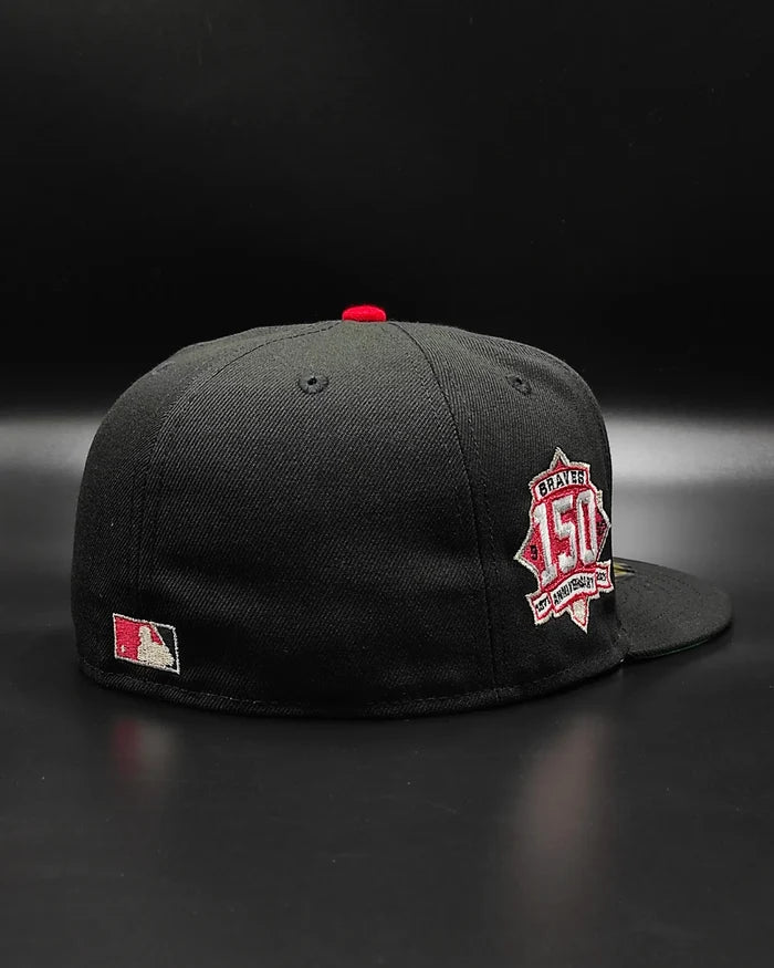 New Era Atlanta braves 150th anniversary black dome metallic edition 59fifty fitted hat