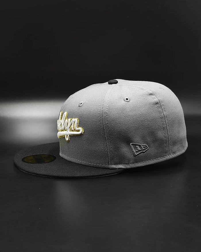 New Era Brooklyn Dodgers Black Visor Pink Bottom Ebbets Field Side Patch gray 59Fifty Fitted