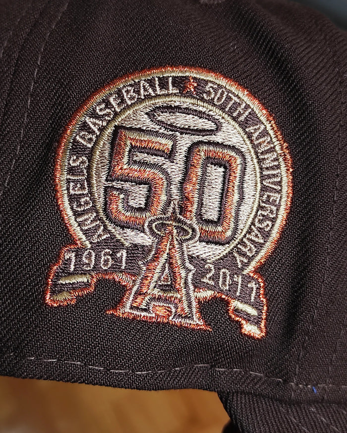 New Era Los Angeles Angels marrón oscuro  Bottom 50th Anniversary Side Patch 9Fifty New Era Snapback