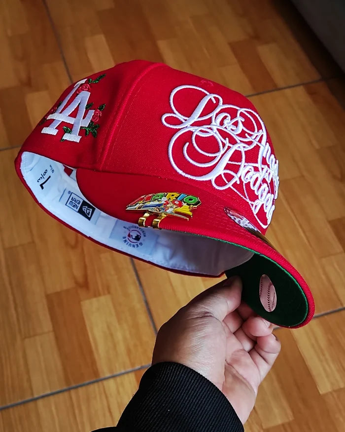 New Era Los Angeles Dodgers script flower red 59 FIFTY FITTED