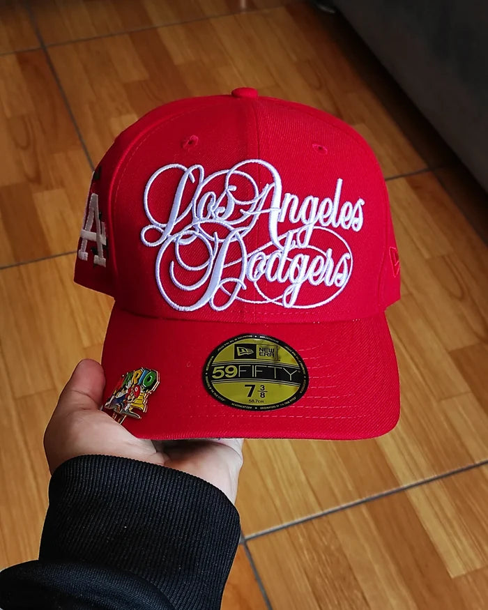 New Era Los Angeles Dodgers script flower red 59 FIFTY FITTED