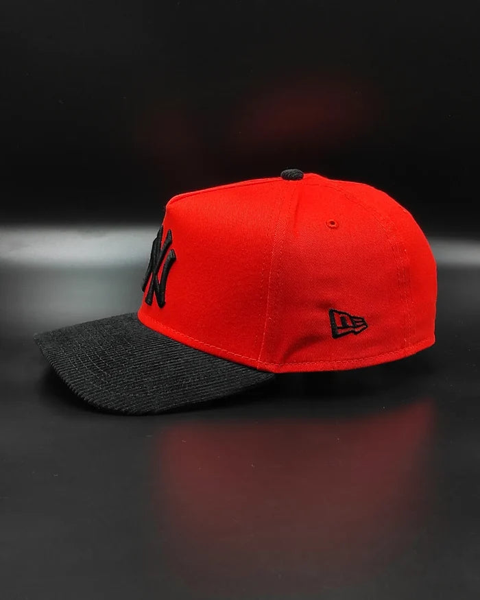 New Era New York Yankees naranja/ negro🎃 Corduroy 9 forty aframe Snapback