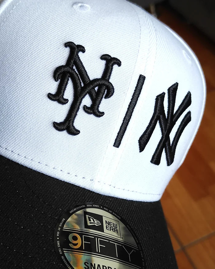 New Era New York Yankees vs Mets Subway Series black and White 9 FIFTY Snapback