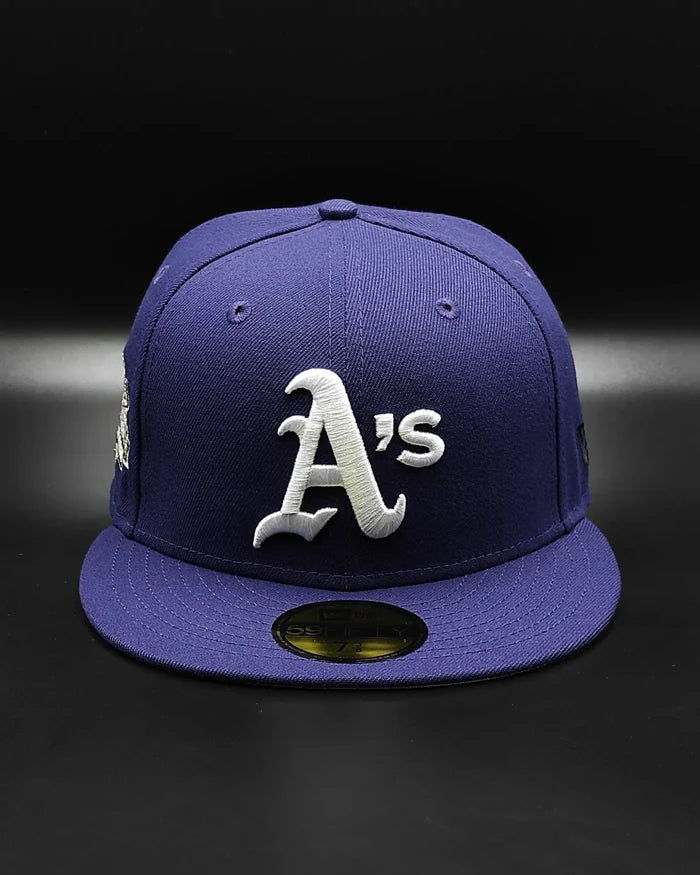 New Era Oakland Athletics 59 fifty world series patch pink uv hat - morado