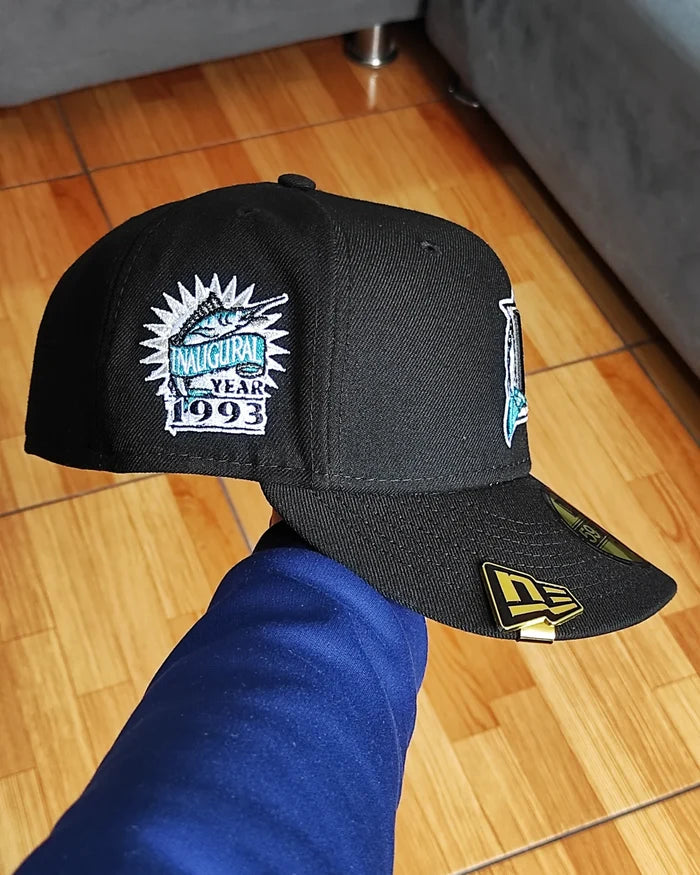 New Era Silky uv Florida Marlins inaugural season 59 Fifty black