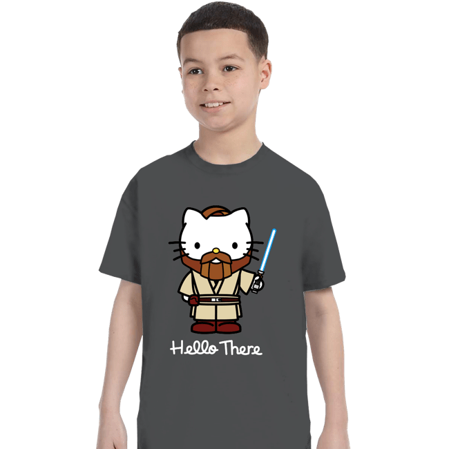 Daily_Deal_Shirts T-Shirts, Youth / XS / Charcoal Obi Kitty