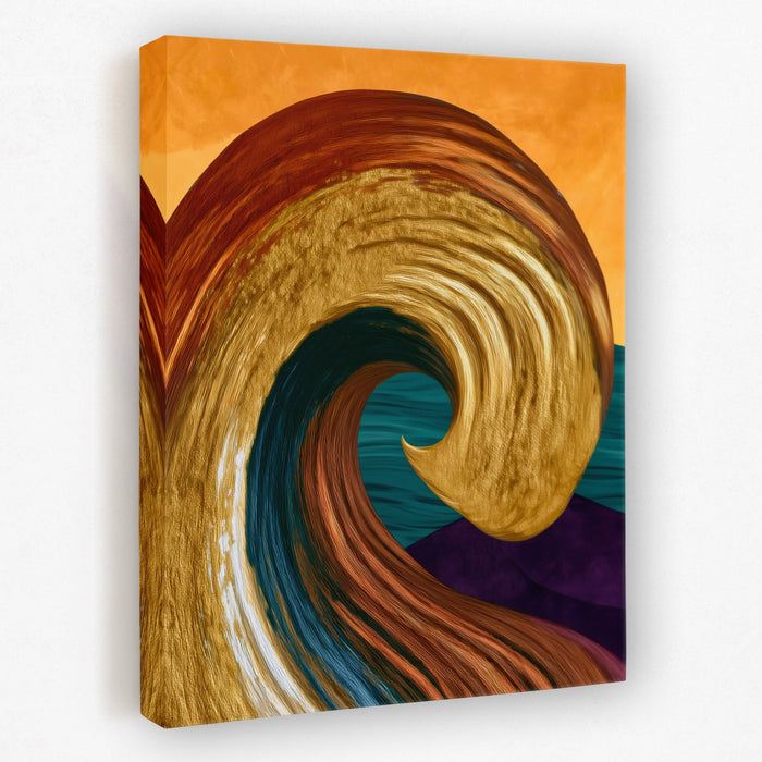 Ochre Wave Momentum canvas wall art