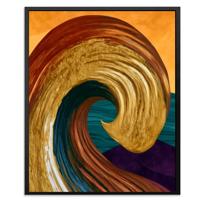Ochre Wave Momentum canvas wall art, room view