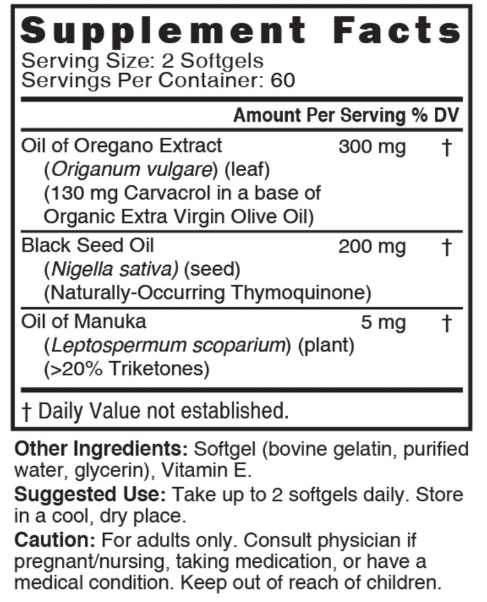 Oil of Oregano 120 Softgels