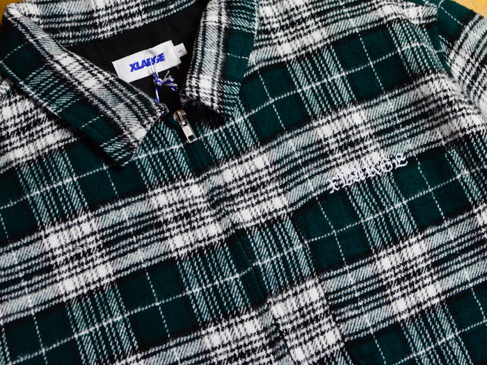 Old English Check Zip Shirt - Green