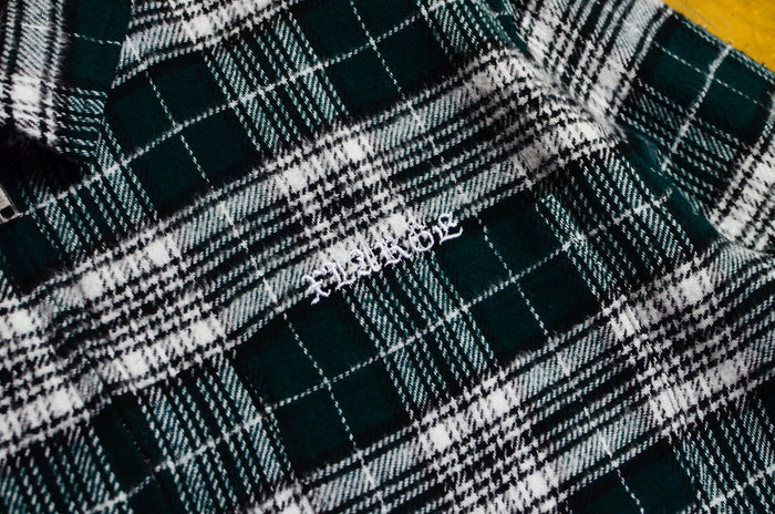 Old English Check Zip Shirt - Green
