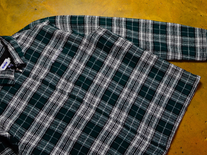 Old English Check Zip Shirt - Green