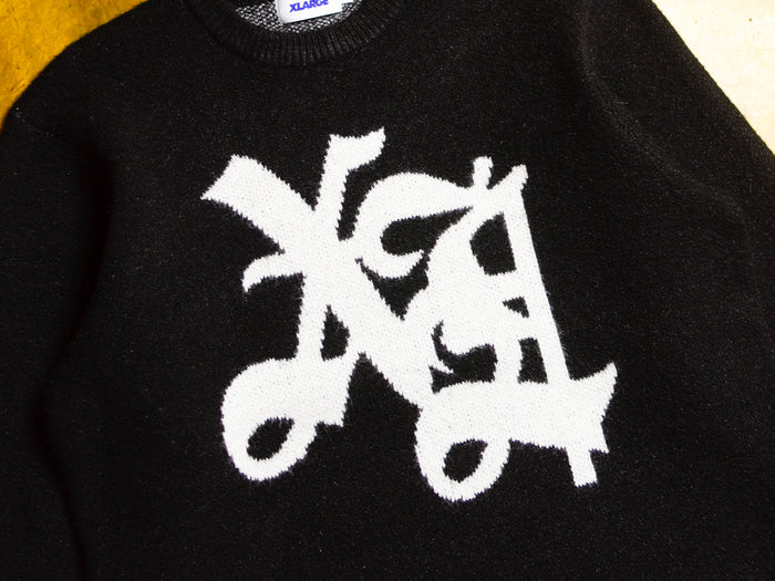 Old English Knit Sweater - Black