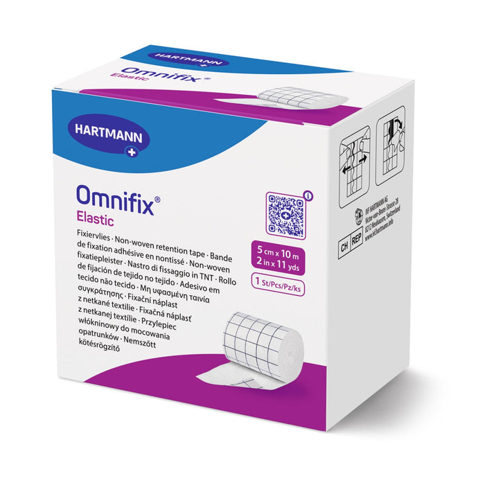 Omnifix Elastic Dressing Retention Tape with Liner, 2 Inch x 10 Yard, White