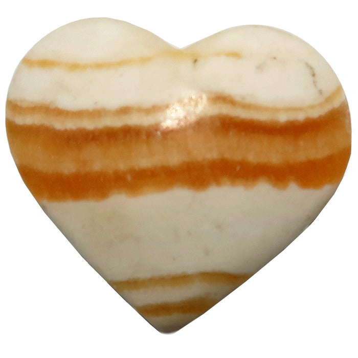 banded orange calcite heart