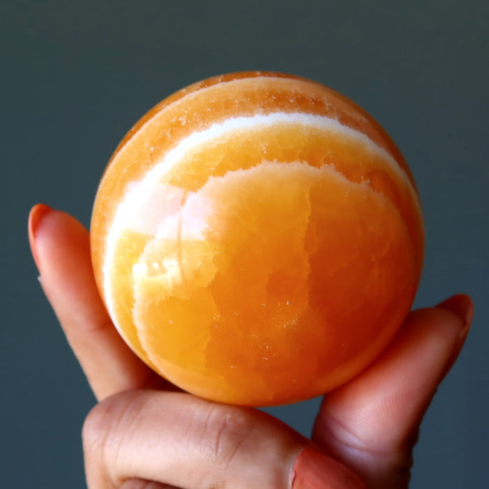orange calcite sphere