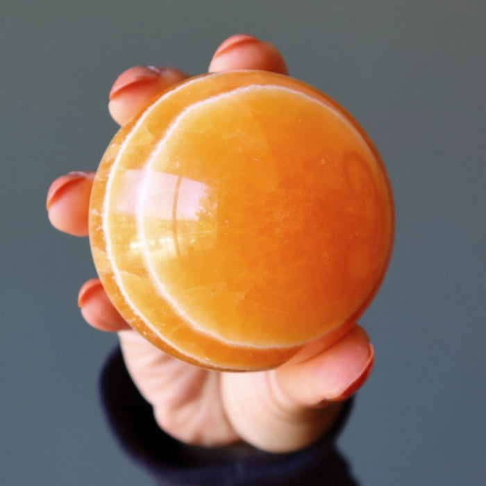 orange calcite sphere
