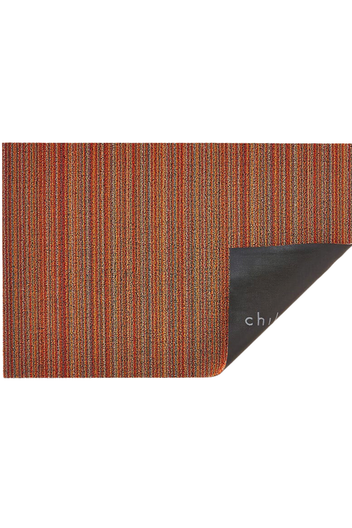 Orange Skinny Stripe Shag Mat-Chilewich-ECOVIBE