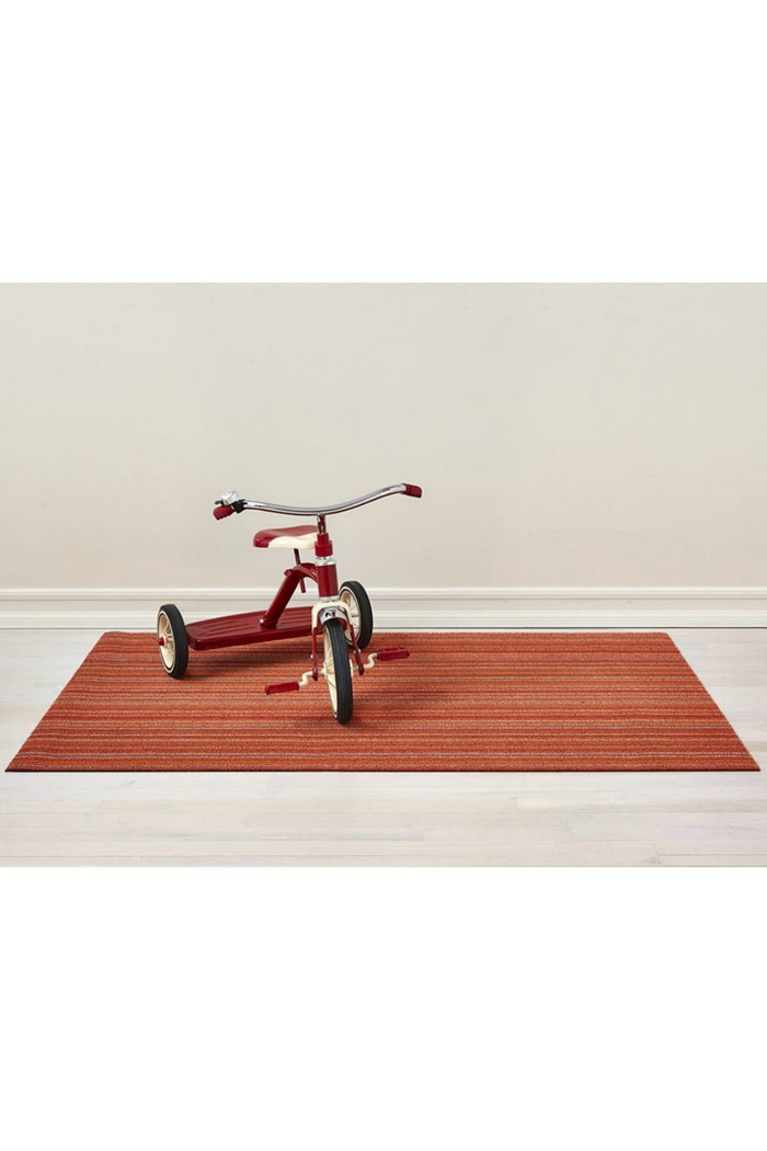 Orange Skinny Stripe Shag Mat-Chilewich-ECOVIBE