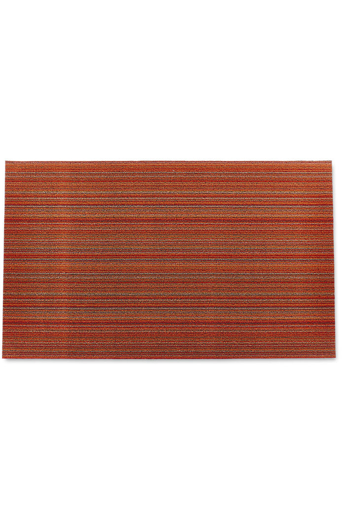Orange Skinny Stripe Shag Mat-Chilewich-ECOVIBE