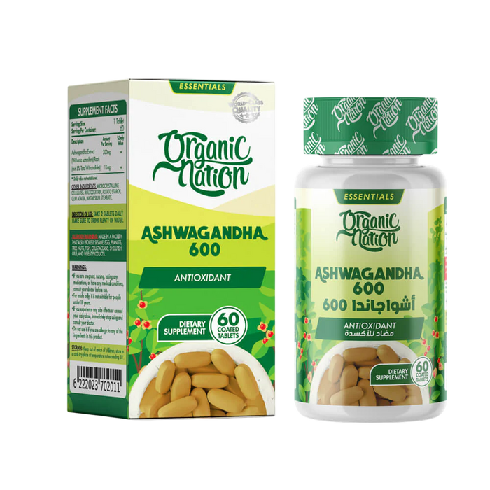 Organic Nation Ashwagandha 600 60Tablets