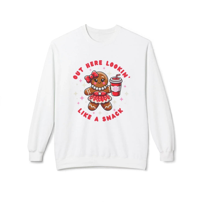 Out Here Lookin' Like a Snack 🍪☕️ Unisex Fleece Sweatshirt 🎄 - Whippie's