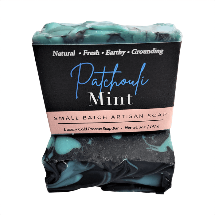 Patchouli Mint Soap Bar - Soap Boutique, handcrafted 5 oz artisan soap with a unique blend of patchouli and mint.