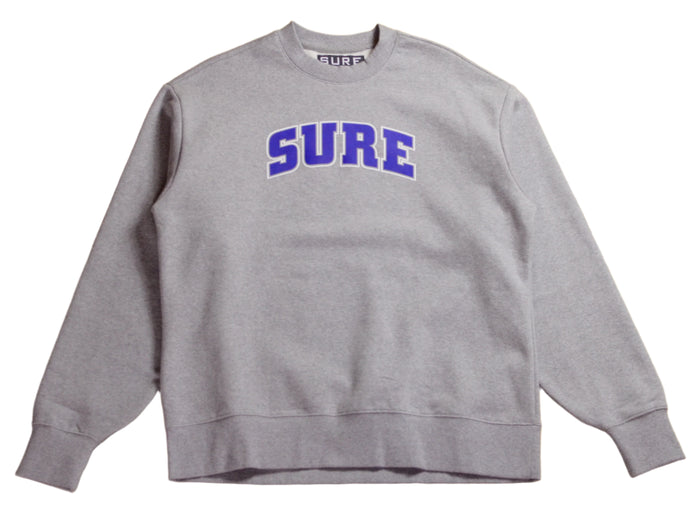 Pea Ess See Bold Heavy Crew - Grey Marle / Navy