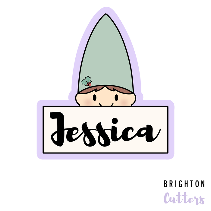 Peeking Elf Plaque Cookie Cutter