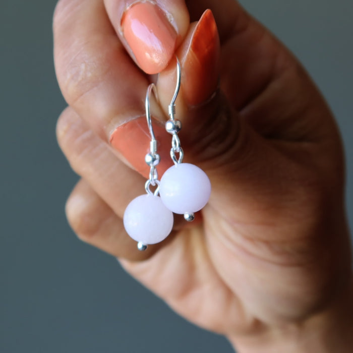 Pink Calcite Earrings Mangano Precious Soul Sterling Silver