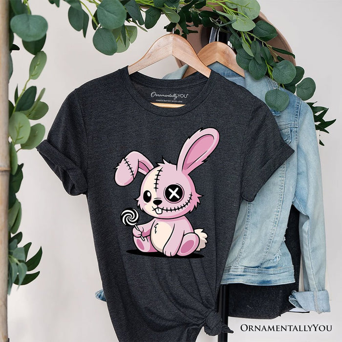 Pink Zombies Bunny Cute T-Shirt, Cute Gothic Halloween Tee T-Shirts OrnamentallyYou Dark Gray XS