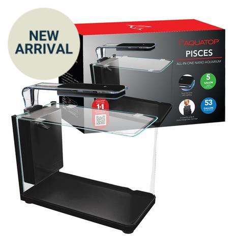 PISCES 5 Gallon Modern Bullet-shaped Glass Aquarium
