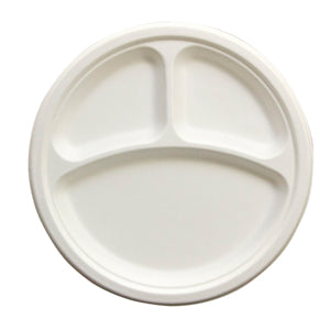 PLATE/ Bagasse Empress Earth/ 10" Three Compartment, Heavyweight Plate, 500/case-Food Service
