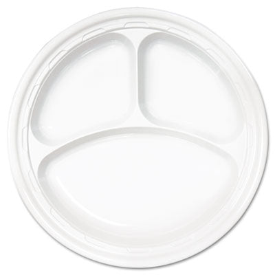 PLATE/ Plastic 10 1/4 Three Compartment, 500/case-Food Service