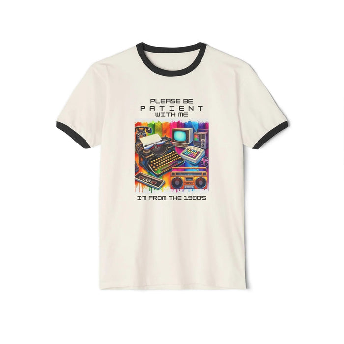 Please Be Patient, I'm from the 1900s 🕰️ - Unisex Cotton Ringer T-Shirt 🕰️ - Whippie's