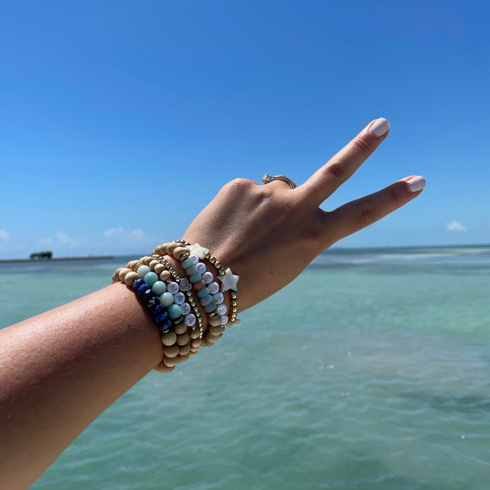 Press Pause "Blessed" Bracelet in Natural Wood