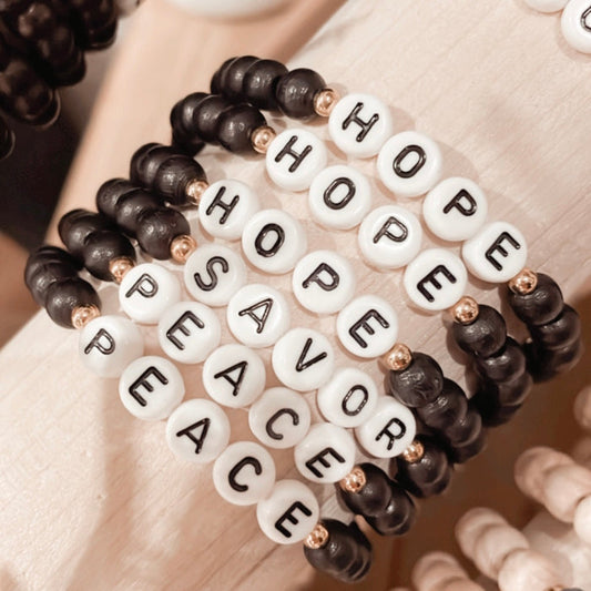 Press Pause "Encouragement Message" Bracelet in Black