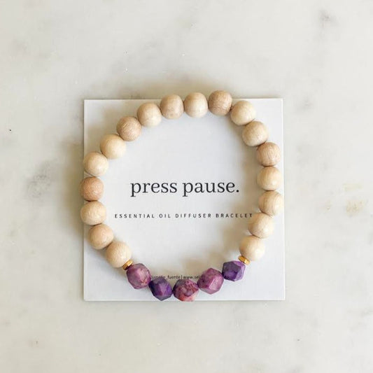 Purple Agate Press Pause Bracelet