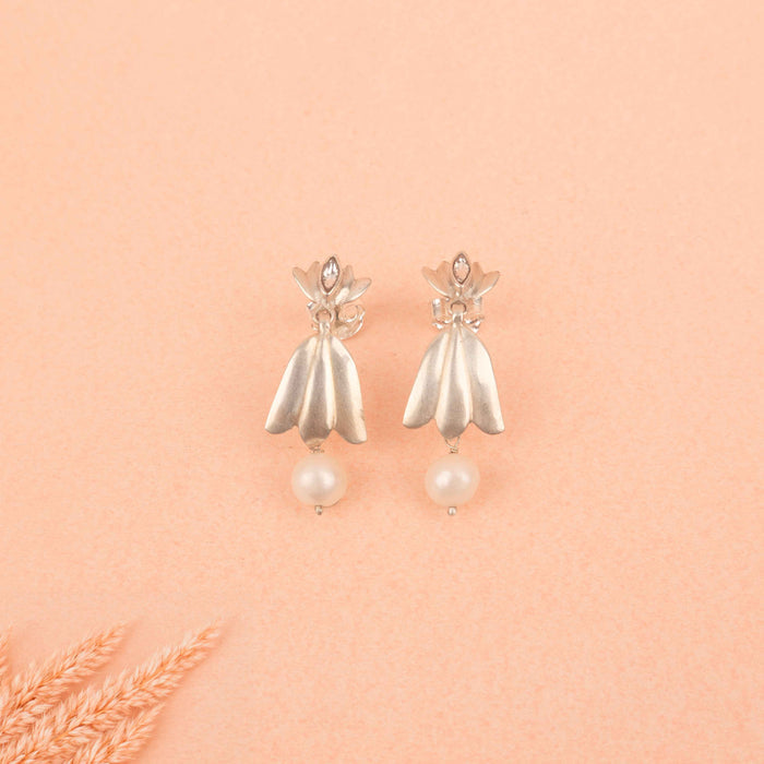 Qurbat Ethereal Lotus pearl Drop Earring