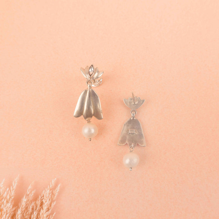 Qurbat Ethereal Lotus pearl Drop Earring