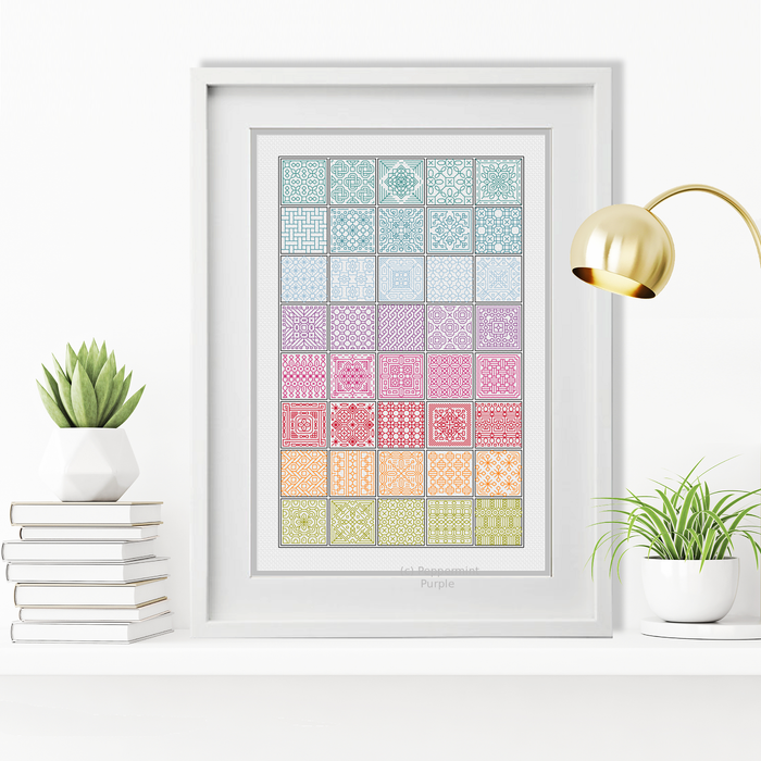 Rainbow Blackwork Kit Blackwork Kit by Peppermint Purple