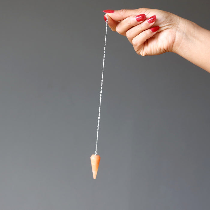 Red Aventurine Pendulum Orange Jolt Sterling Silver