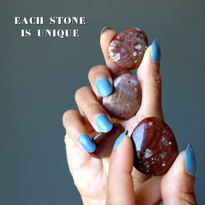 red jasper pear pendants