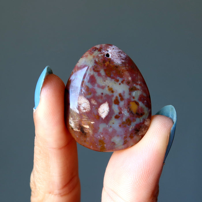 red jasper pear pendant