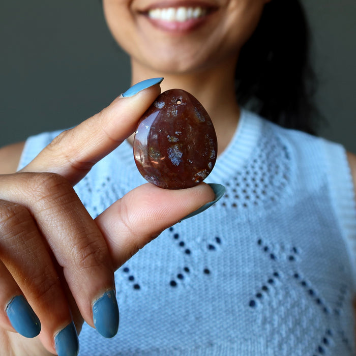 red jasper pear pendant